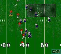 In-game screen of the game NCAA Football on Sega Megadrive
