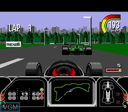 In-game screen of the game Newman Haas IndyCar Featuring Nigel Mansell on Sega Megadrive