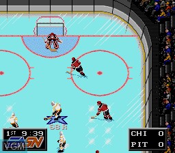 In-game screen of the game NHLPA Hockey 93 on Sega Megadrive
