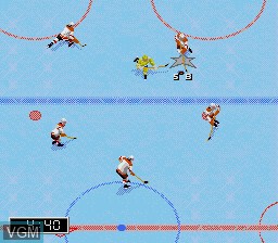 In-game screen of the game Elitserien 96 on Sega Megadrive