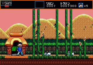 In-game screen of the game Osomatsu-kun - Hachamecha Gekijou on Sega Megadrive
