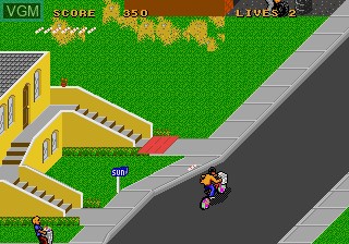 In-game screen of the game Paperboy 2 on Sega Megadrive