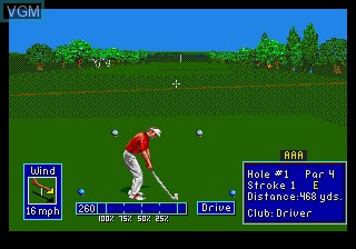 In-game screen of the game PGA European Tour on Sega Megadrive
