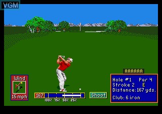 In-game screen of the game PGA Tour Golf II on Sega Megadrive