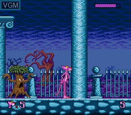 In-game screen of the game Pink Goes to Hollywood on Sega Megadrive