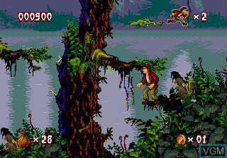 In-game screen of the game Pitfall - The Mayan Adventure on Sega Megadrive