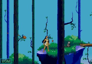 In-game screen of the game Pocahontas on Sega Megadrive
