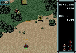 In-game screen of the game Raiden Trad on Sega Megadrive
