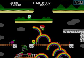 In-game screen of the game Rainbow Islands Extra on Sega Megadrive