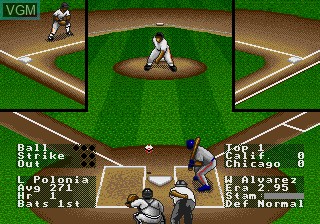 In-game screen of the game R.B.I. Baseball '94 on Sega Megadrive