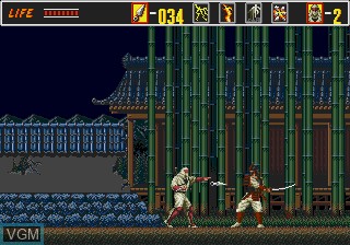 In-game screen of the game Revenge of Shinobi, The on Sega Megadrive