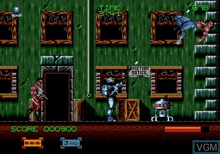 In-game screen of the game RoboCop 3 on Sega Megadrive