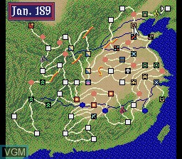 In-game screen of the game Romance of the Three Kingdoms III - Dragon of Destiny on Sega Megadrive