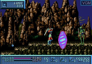 In-game screen of the game Saint Sword on Sega Megadrive