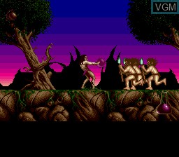 In-game screen of the game Shadow of the Beast II on Sega Megadrive