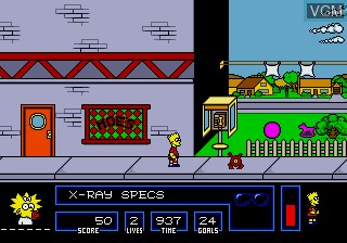 In-game screen of the game Simpsons, The - Bart vs The Space Mutants on Sega Megadrive