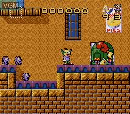 In-game screen of the game Krusty's Super Fun House on Sega Megadrive