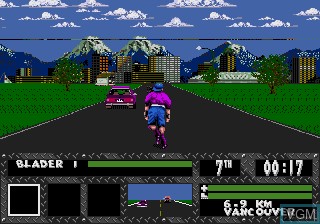 In-game screen of the game Skitchin' on Sega Megadrive