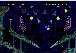 In-game screen of the game Sonic Spinball on Sega Megadrive