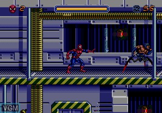 In-game screen of the game Spider-Man on Sega Megadrive