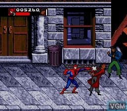 In-game screen of the game Venom - Spider-Man - Separation Anxiety on Sega Megadrive