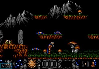 In-game screen of the game StormLord on Sega Megadrive