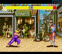 In-game screen of the game Street Fighter II' Turbo on Sega Megadrive