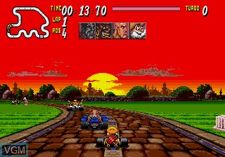 In-game screen of the game Street Racer on Sega Megadrive