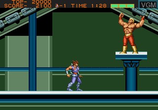 In-game screen of the game Strider on Sega Megadrive