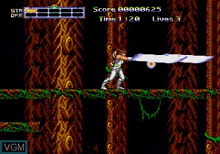 In-game screen of the game Strider II on Sega Megadrive