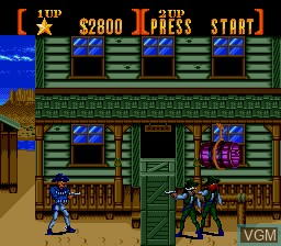 In-game screen of the game Sunset Riders on Sega Megadrive