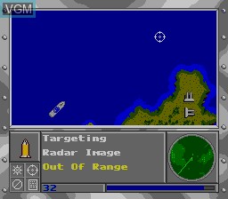 In-game screen of the game Super Battleship on Sega Megadrive