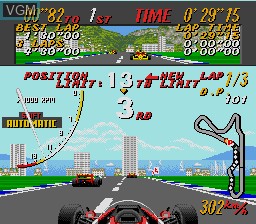 In-game screen of the game Super Monaco GP on Sega Megadrive