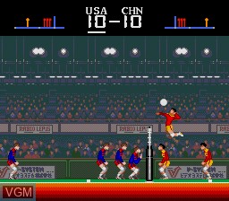 In-game screen of the game Super Volleyball on Sega Megadrive
