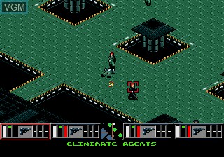 In-game screen of the game Syndicate on Sega Megadrive