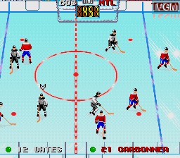 In-game screen of the game Tecmo Super Hockey on Sega Megadrive