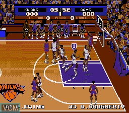 In-game screen of the game Tecmo Super NBA Basketball on Sega Megadrive