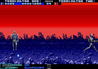 In-game screen of the game T2 - The Arcade Game on Sega Megadrive