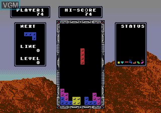 In-game screen of the game Tetris on Sega Megadrive