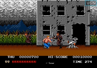 In-game screen of the game Thunder Fox on Sega Megadrive