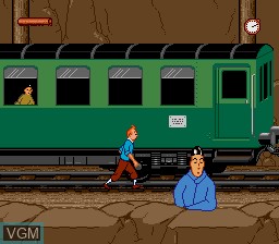 In-game screen of the game Tintin in Tibet on Sega Megadrive