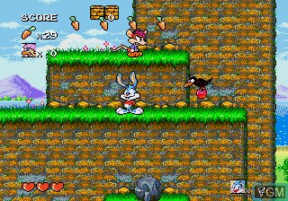 In-game screen of the game Tiny Toon Adventures - Buster's Hidden Treasure on Sega Megadrive