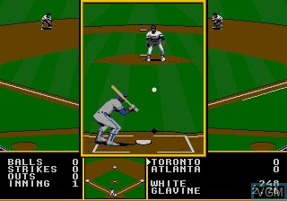 In-game screen of the game Tony La Russa Baseball on Sega Megadrive
