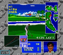 In-game screen of the game Top Pro Golf 2 on Sega Megadrive
