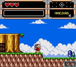 In-game screen of the game Turma da Monica na Terra Dos Monstros on Sega Megadrive