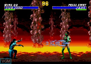 In-game screen of the game Ultimate Mortal Kombat 3 on Sega Megadrive