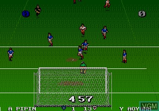 In-game screen of the game Ultimate Soccer on Sega Megadrive
