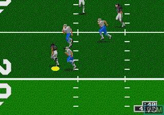 In-game screen of the game Unnecessary Roughness '95 on Sega Megadrive