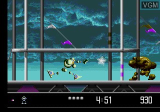 In-game screen of the game Vectorman on Sega Megadrive