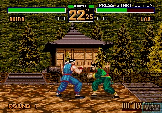 In-game screen of the game Virtua Fighter 2 on Sega Megadrive